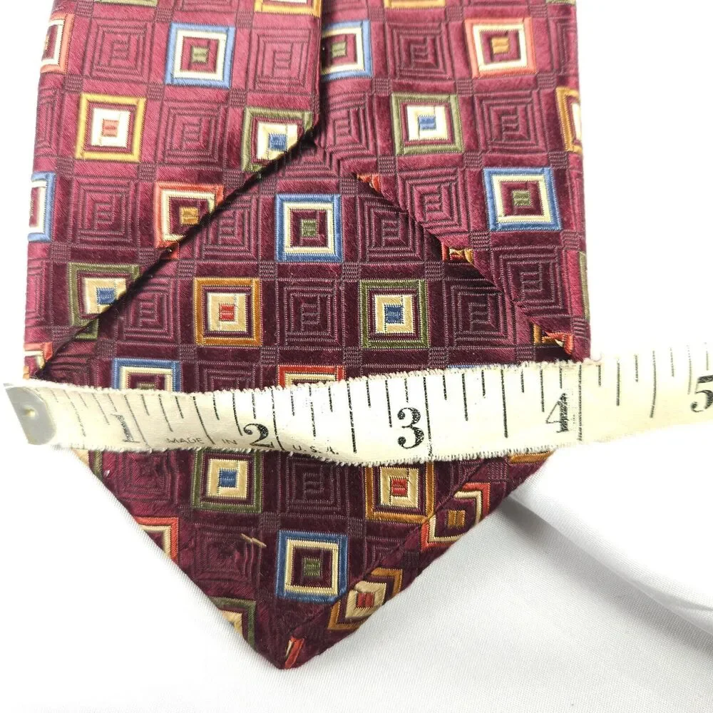 Jos.‎ A. Bank Men's Set of 2 Signature Silk Ties Burgundy Silver Gray